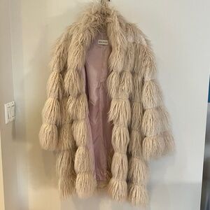 Rachel Antonoff Supermodel Glamour Oversize Faux Fur Coat L XL